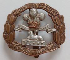 Vintage South Lancashire Prince of Wales Volunteers Egypt Cap Badge with Slider