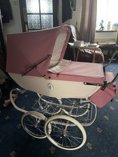 Silver Cross Doll’s Pram Year 2000 Pink Rose and accessories