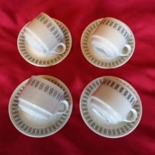 SET OF FOUR, STEELITE HOTEL WARE 'MAYFAIR' DESIGN. COFFEE CUPS & SAUCERS