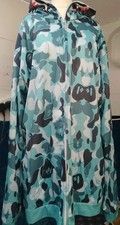 BAPE ?? Camo Shark Tiger Full Zip Hoodie Aqua Blue XXXXXL 5XL WGM 27" Chest