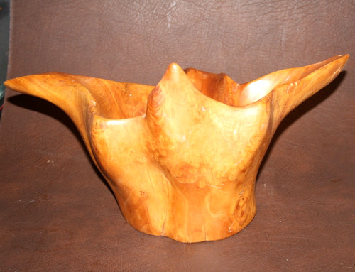 Hand turned wooden vase-