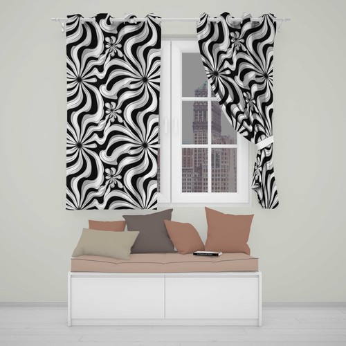 Blackout eyelet curtains black - eyelet,