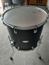 18" x 16" Drumcraft series 6 Floor Tom  Satin Black maple/walnut