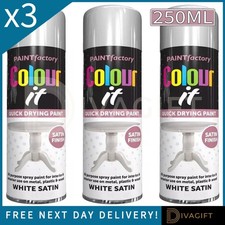 3 x WHITE SATIN FINISH AEROSOL