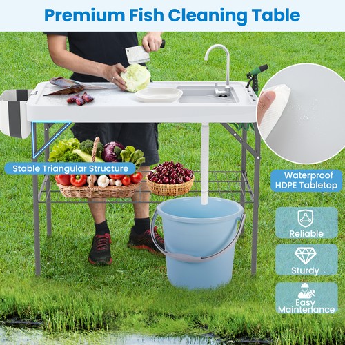 Folding fish cleaning table - folding,
