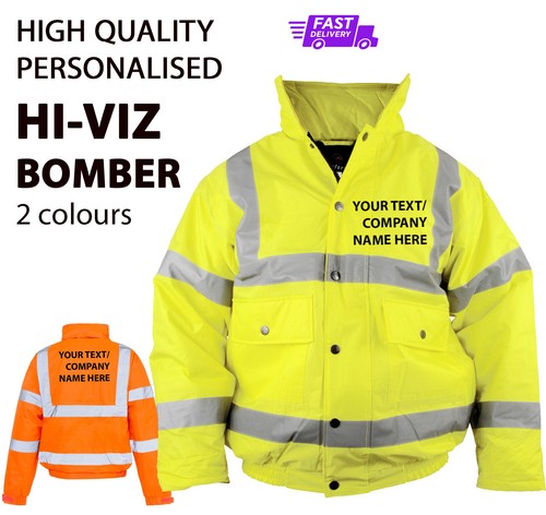 Personalised viz bomber - hi-viz,