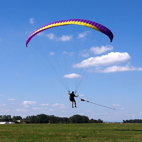 Paraglider split apart - , towing