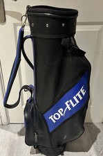Top Flight Golf Bag Black Blue Carry Shoulder Strap Classic Retro +14 Golf Balls