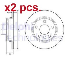X2 PCS REAR BRAKE DISC ROTOS X2 PCS SET BG3026 DELPHI I