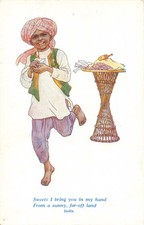INDIAN BOY WITH SWEETS, ART POSTCARD, INDIA (ref 3053/24)