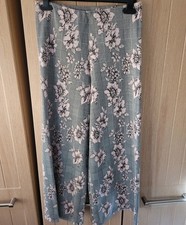 Womens Wide Leg Elasticated Waist Cropped Trousers Innocence Size 10