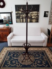 New hat and coat wood hanger rack stand antique style suspender peg