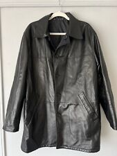 LINEA Mens Black Leather Jacket - Reversible- size M