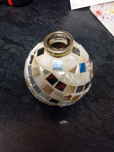 Vintage mosaic glass vase - vintage,