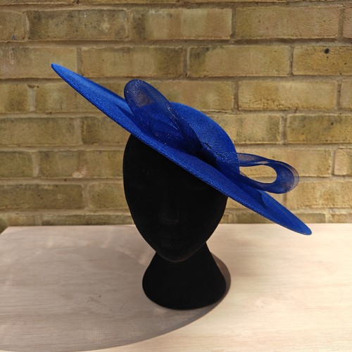 Royal blue large fascinator - blue,