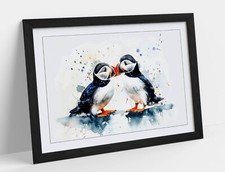 WATERCOLOUR PAINTING OF PUFFIN