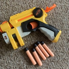 Nerf Strike Pistol Small Nerf Gun Yellow With 5 Bullets