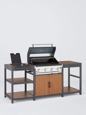 Grillstream 4 Burner Hybrid Gas & Charcoal BBQ Outdoor Kitchen with Side Burner