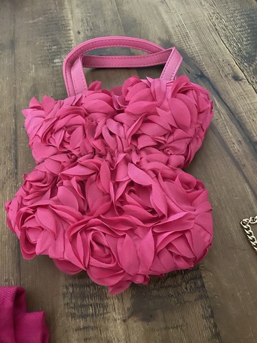 Pink flowered clutch - pink, 3d