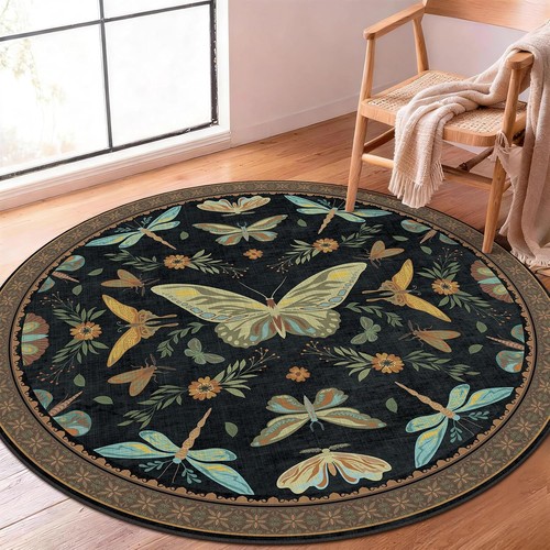 Soanny round rug living - rug, room