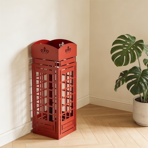 Red iron umbrella stand - red,