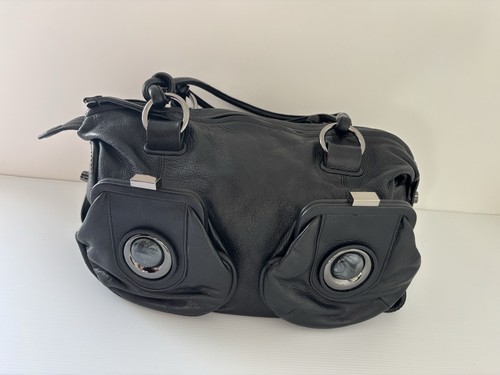 Mimco black leather slouch - black,