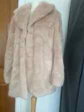 ZARA NUDE PINK  FAUX FUR COAT