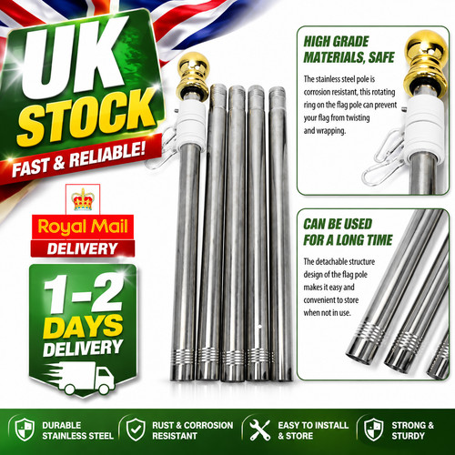 Flag pole kit stainless - flag,