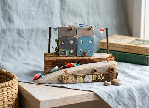 Hand painted driftwood coastal - hand,