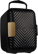 Russell Hobbs RH4CLR1001GVB Mini Cooler Groove Black 4L for Drinks & Makeup