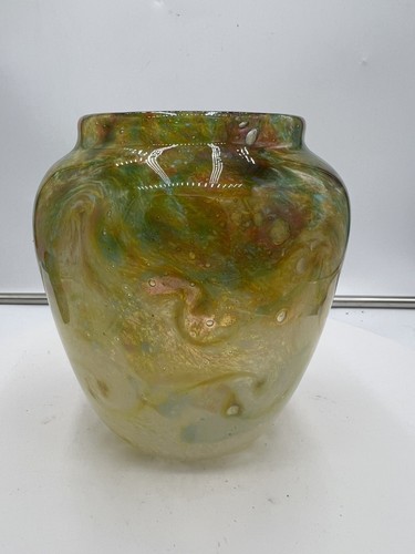 Monart ovoid glass vase - a, in