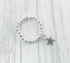 Silver ball beaded stretch - beaded,