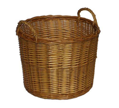 Brown wicker hamper - hamper, basket