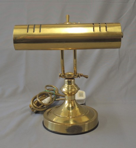 Brass bankers desk - desk, lamp