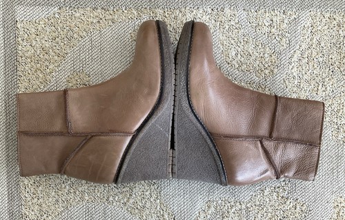 Faith tan brown leather wedge - brown,