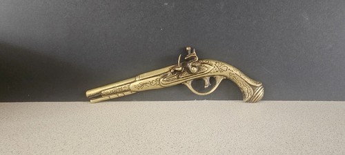 Vintage brass pistol - vintage, wall