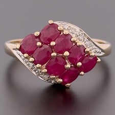 9ct Yellow Gold Ruby & Diamond