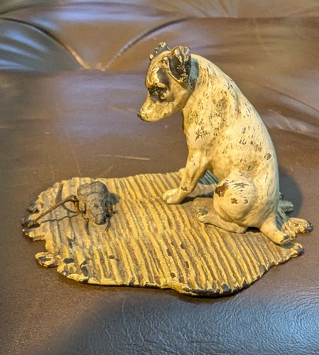 Antique bronze jack russell - antique,