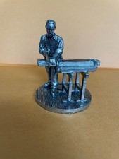 English Miniatures Carpenter Fine Art Sculpture Tradesman Pewter Vintage