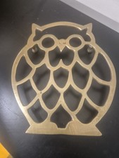 VIntage Brass Trivet, Owl