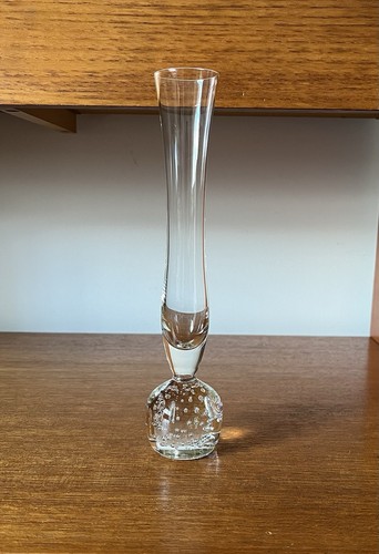 Vintage clear glass bud vase - bud,