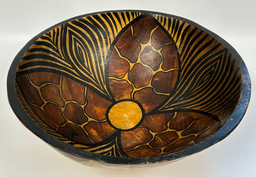Wooden tribal bowl - tribal, large