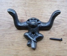 Cast iron Rustic coat hook vintage old retro peg hanger MONKEY HOOK Safari