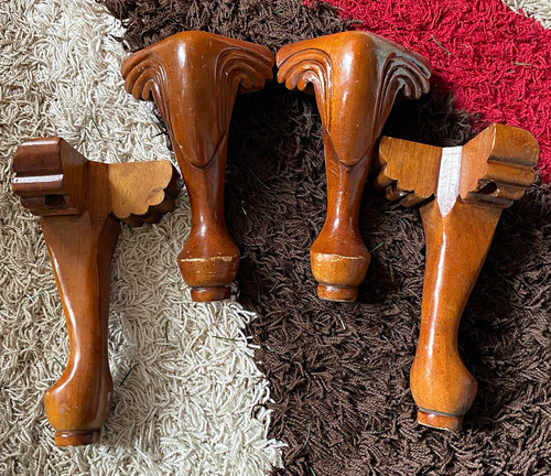 Set vintage carved wooden - set,