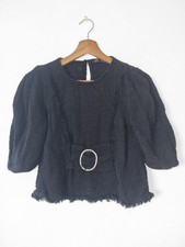 Zara TRF Black Tweed Puff