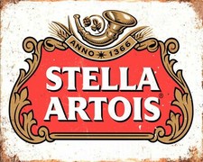 2x RETRO STELLA ARTOIS label Beer Fridge PUB BAR ADVERTISING Stickers A5 A4 A3