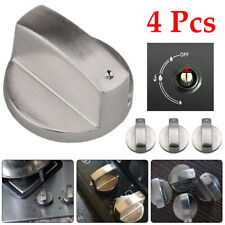 4 pcs Universal Gas Stove Knobs Cooker Oven Hob Control Knobs Switch 6mm Silver
