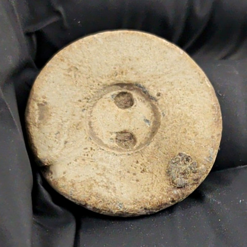 Post medieval lead button - post,