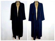 NEW Ex ROMAN 10-22 Navy & Black Longline Waterfall Crepe Chiffon Blazer Jacket