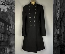 AllSaints Leontine Coat Black Steampunk Military Edwardian Wool Blend UK 6